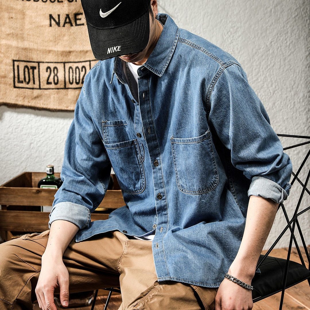 Spring Ruffian Handsome Denim  - Retro Gaming Jacket ulasan dan harga
