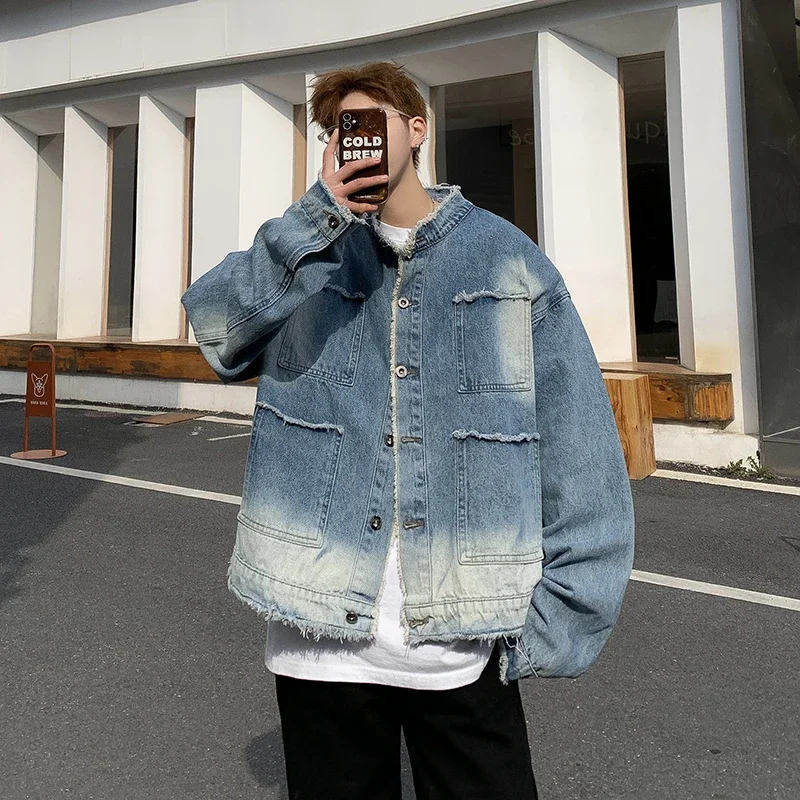 American Retro Hip Pop Raw Edg - Retro Gaming Jacket ulasan dan harga