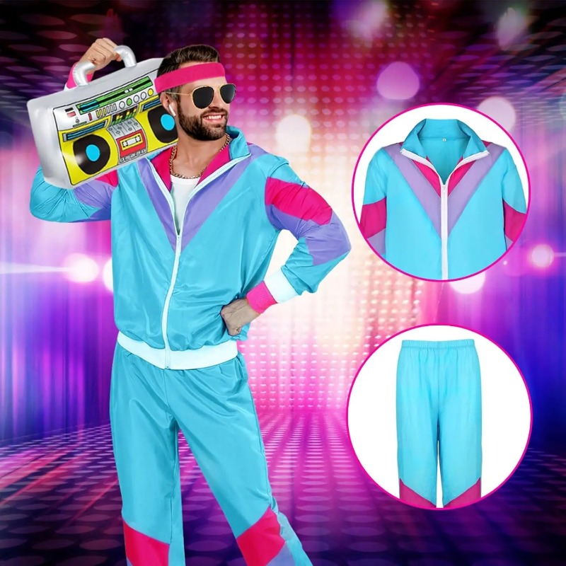 80s 90s Fancy Dress Costumes f - Retro Gaming Jacket ulasan dan harga