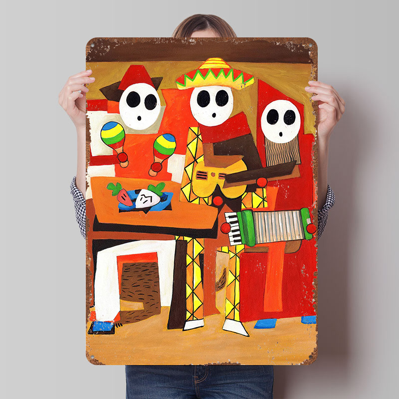 Three Mariachi Guys Tin Plaque - Retro Gaming Guy ulasan dan harga