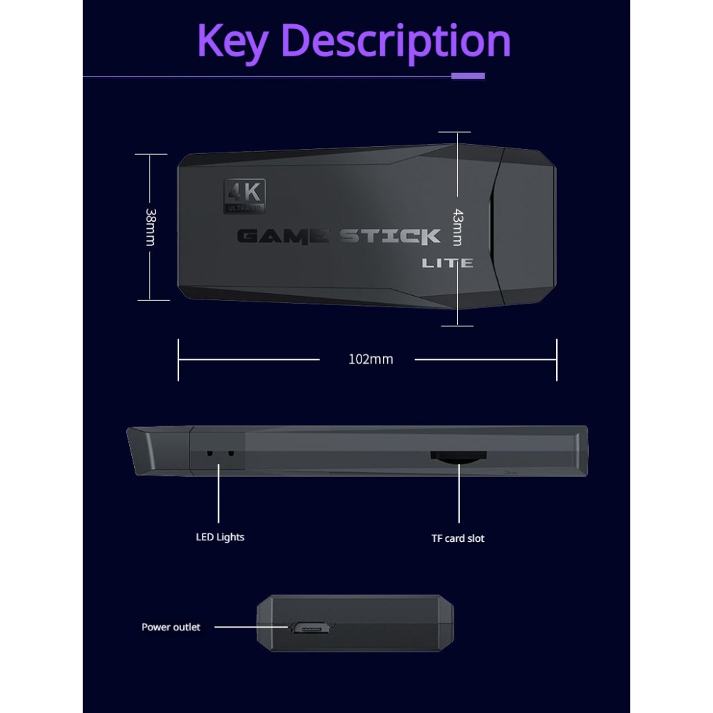Portable 4K Retro Game Stick C - Retro Gaming Hdmi ulasan dan harga