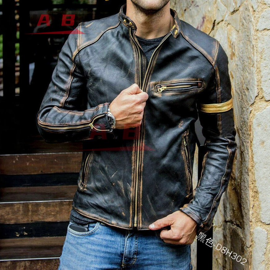 Motorcycle Retro Leather Jacke - Retro Gaming Jacket ulasan dan harga