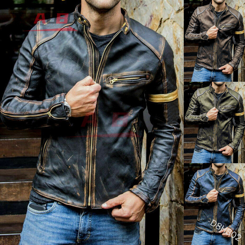 Motorcycle Retro Leather Jacke - Retro Gaming Jacket ulasan dan harga