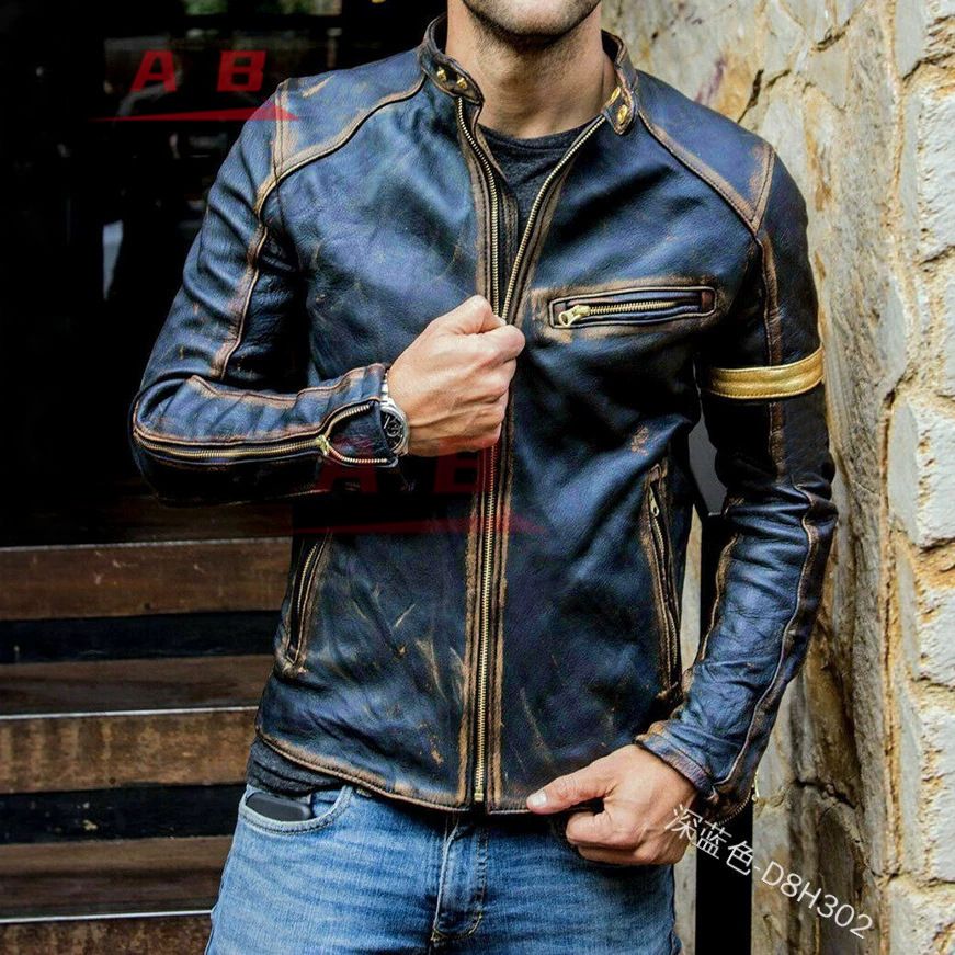 Motorcycle Retro Leather Jacke - Retro Gaming Jacket ulasan dan harga